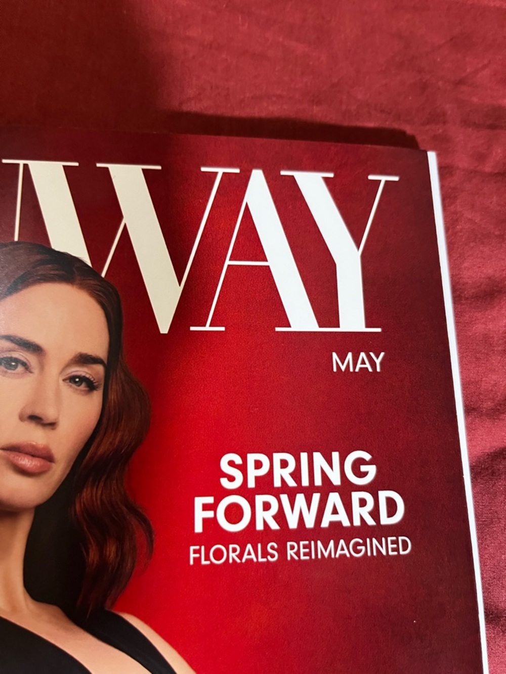 Runway Magazine May 2026 Issue - Burgundy Cover With Emily Blunt